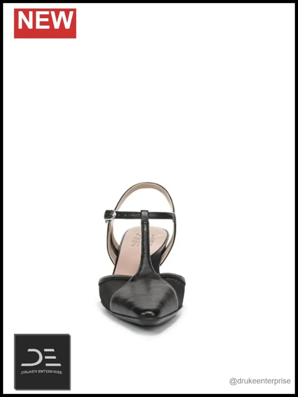 Naturalizer Torin Pump Adjustable Buckle T-Strap Slingback Flared Heel 2.13